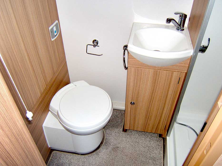 The Cassette Toilet and Washbasin in the Rear Washroom.